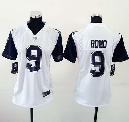 Nike Cowboys #9 Tony Romo White Women's Stitched NFL Elite Rush Jersey Nike Cowboys #9 Tony Romo White Women's Stitched NFL Elite Rush Jersey