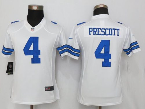 Nike Cowboys #4 Dak Prescott White Women's Stitched NFL Limited Jersey Nike Cowboys #4 Dak Prescott White Women's Stitched NFL Limited Jersey