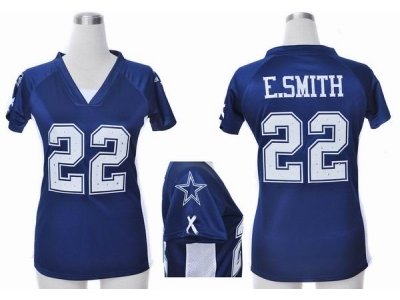 NEW Women Dallas Cowboys 22 e.smitth Blue jerseys(draft him ii top) NEW Women Dallas Cowboys 22 e.smitth Blue jerseys(draft him ii top)