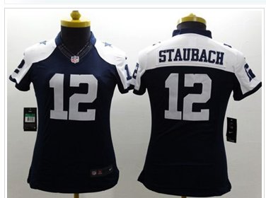 Women's NEW Cowboys #12 Roger Staubach Navy Blue Thanksgiving Throwback NFL Limited Jersey Women's NEW Cowboys #12 Roger Staubach Navy Blue Thanksgiving Throwback NFL Limited Jersey