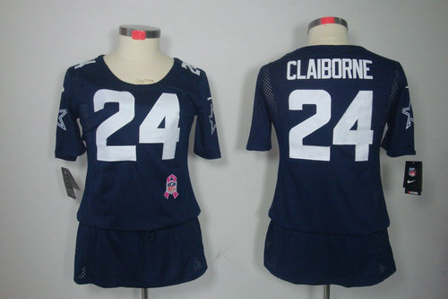 Womens NEW Dallas cowboys 24 Morris Claiborne Elite breast Cancer Awareness Blue Jerseys Womens NEW Dallas cowboys 24 Morris Claiborne Elite breast Cancer Awareness Blue Jerseys