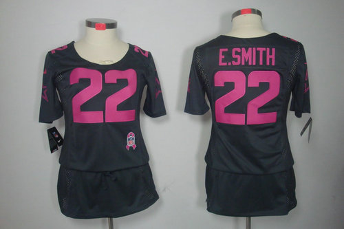Womens NEW Dallas cowboys 22 E.simth Elite breast Cancer Awareness Dark grey Jerseys Womens NEW Dallas cowboys 22 E.simth Elite breast Cancer Awareness Dark grey Jerseys