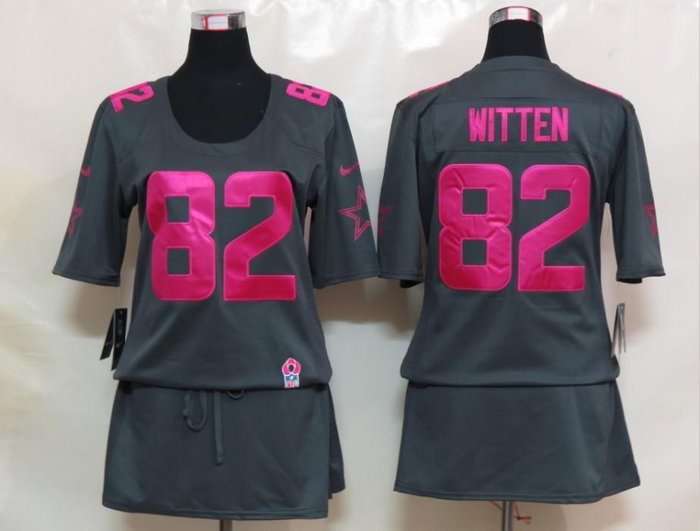 Womens NEW Dallas cowboys 82 Witten Elite breast Cancer Awareness Dark grey Jerseys Womens NEW Dallas cowboys 82 Witten Elite breast Cancer Awareness Dark grey Jerseys