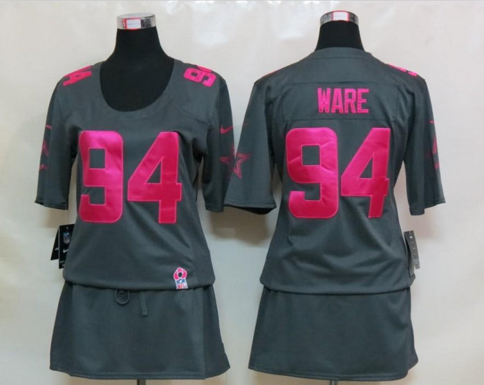 Womens NEW Dallas cowboys 94 Ware Elite breast Cancer Awareness Dark grey Jerseys Womens NEW Dallas cowboys 94 Ware Elite breast Cancer Awareness Dark grey Jerseys