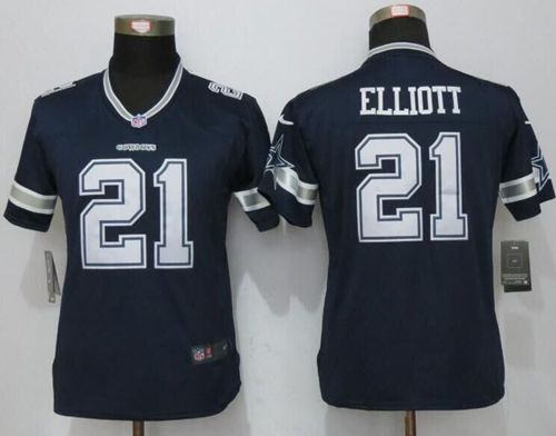 Nike Cowboys #21 Ezekiel Elliott Navy Blue Team Color Women's Stitched NFL Limited Jersey Nike Cowboys #21 Ezekiel Elliott Navy Blue Team Color Women's Stitched NFL Limited Jersey