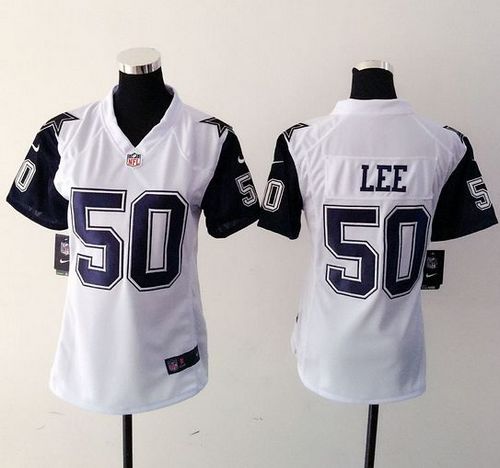 Nike Cowboys #50 Sean Lee White Women's Stitched NFL Elite Rush Jersey Nike Cowboys #50 Sean Lee White Women's Stitched NFL Elite Rush Jersey