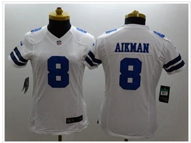 Women's NEW Cowboys #8 Troy Aikman White NFL Limited Jersey Women's NEW Cowboys #8 Troy Aikman White NFL Limited Jersey