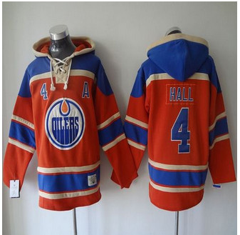 Edmonton Oilers #4 Taylor Hall Orange Sawyer Hooded Sweatshirt Stitched NHL Jersey Edmonton Oilers #4 Taylor Hall Orange Sawyer Hooded Sweatshirt Stitched NHL Jersey