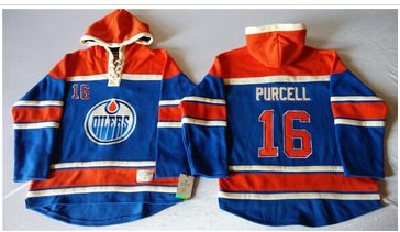 Edmonton Oilers #16 Teddy Purcell Light Blue Sawyer Hooded Sweatshirt Stitched NHL Jersey Edmonton Oilers #16 Teddy Purcell Light Blue Sawyer Hooded Sweatshirt Stitched NHL Jersey