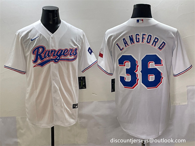 Men's Texas Rangers #36 Wyatt Langford White Cool Base Stitched Baseball Jersey Men's Texas Rangers #36 Wyatt Langford White Cool Base Stitched Baseball Jersey