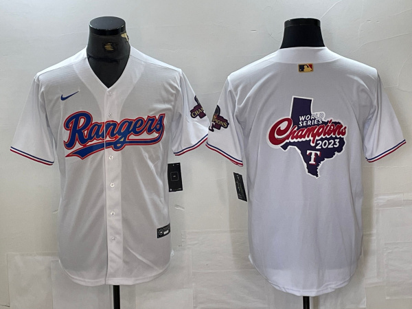 Men's Texas Rangers Team Big Logo White 2024 Gold Collection Cool Base Stitched Baseball Jersey Men's Texas Rangers Team Big Logo White 2024 Gold Collection Cool Base Stitched Baseball Jersey