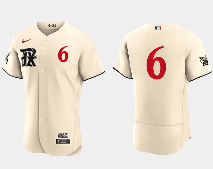 Men's Texas Rangers #6 Josh Jung Cream 2023 City Connect Flex Base Stitched Baseball Jersey Men's Texas Rangers #6 Josh Jung Cream 2023 City Connect Flex Base Stitched Baseball Jersey