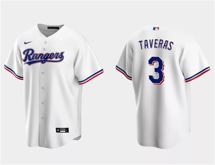 Men's Texas Rangers #3 Leody Taveras White Cool Base Stitched Baseball Jersey Men's Texas Rangers #3 Leody Taveras White Cool Base Stitched Baseball Jersey