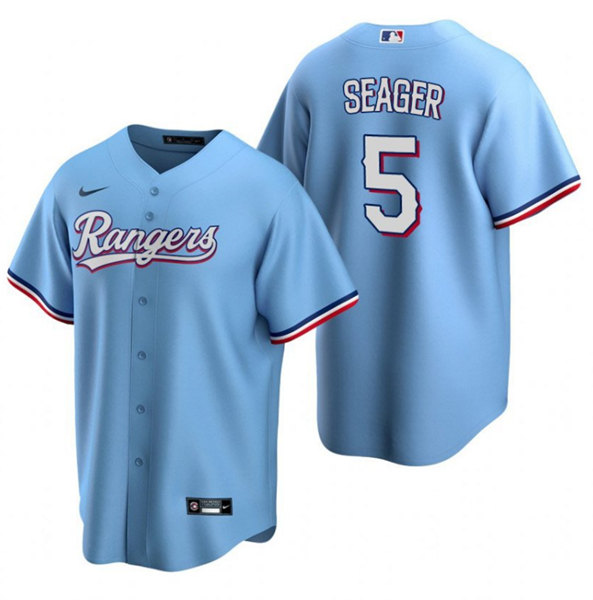 Men's Texas Rangers #5 Corey Seager Light Blue Cool Base Stitched Baseball Jersey Men's Texas Rangers #5 Corey Seager Light Blue Cool Base Stitched Baseball Jersey