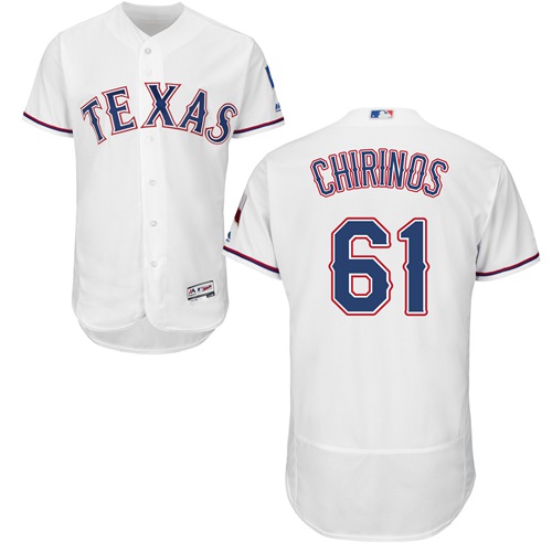 Rangers #61 Robinson Chirinos White Flexbase Authentic Collection Stitched Baseball Jersey Rangers #61 Robinson Chirinos White Flexbase Authentic Collection Stitched Baseball Jersey