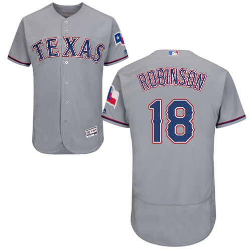 Rangers #18 Drew Robinson Grey Flexbase Authentic Collection Stitched Baseball Jersey Rangers #18 Drew Robinson Grey Flexbase Authentic Collection Stitched Baseball Jersey