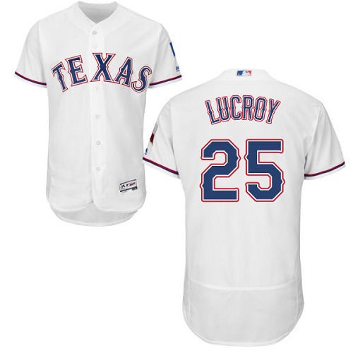 Rangers #25 Jonathan Lucroy White Flexbase Authentic Collection Stitched MLB Jersey Rangers #25 Jonathan Lucroy White Flexbase Authentic Collection Stitched MLB Jersey