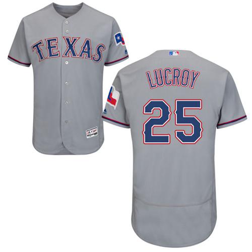 Rangers #25 Jonathan Lucroy Grey Flexbase Authentic Collection Stitched MLB Jersey Rangers #25 Jonathan Lucroy Grey Flexbase Authentic Collection Stitched MLB Jersey