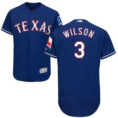 Rangers #3 Russell Wilson Blue Flexbase Authentic Collection Stitched MLB Jersey Rangers #3 Russell Wilson Blue Flexbase Authentic Collection Stitched MLB Jersey