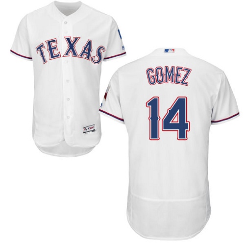 Rangers #14 Carlos Gomez White Flexbase Authentic Collection Stitched MLB Jersey Rangers #14 Carlos Gomez White Flexbase Authentic Collection Stitched MLB Jersey