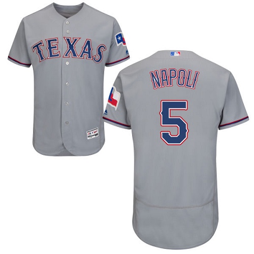 Rangers #5 Mike Napoli Grey Flexbase Authentic Collection Stitched MLB Jersey Rangers #5 Mike Napoli Grey Flexbase Authentic Collection Stitched MLB Jersey