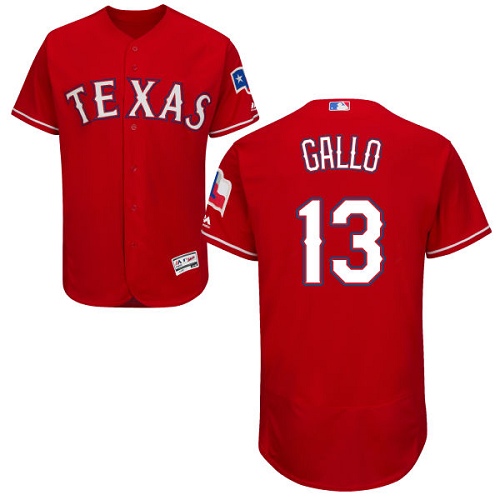 Rangers #13 Joey Gallo Red Flexbase Authentic Collection Stitched MLB Jersey Rangers #13 Joey Gallo Red Flexbase Authentic Collection Stitched MLB Jersey
