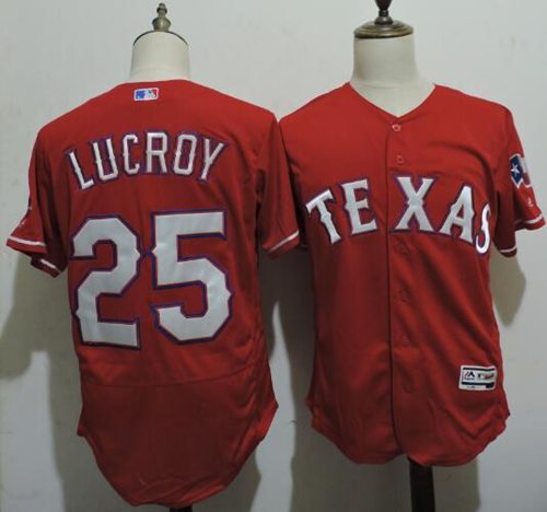 Rangers #25 Jonathan Lucroy Red Flexbase Authentic Collection Stitched MLB Jersey Rangers #25 Jonathan Lucroy Red Flexbase Authentic Collection Stitched MLB Jersey