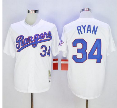 Mitchell and Ness Rangers #34 Nolan Ryan Stitched White Throwback MLB Jersey Mitchell and Ness Rangers #34 Nolan Ryan Stitched White Throwback MLB Jersey
