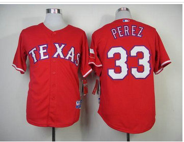 Texas Rangers #33 Martin Perez Red Cool Base Baseball Jersey Texas Rangers #33 Martin Perez Red Cool Base Baseball Jersey