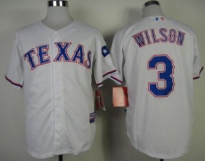 Texas Rangers #3 Russell Wilson White Cool Base Baseball Jersey Texas Rangers #3 Russell Wilson White Cool Base Baseball Jersey