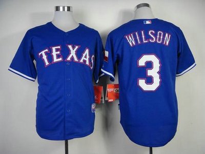 Texas Rangers #3 Russell Wilson Blue Cool Base Baseball Jersey Texas Rangers #3 Russell Wilson Blue Cool Base Baseball Jersey