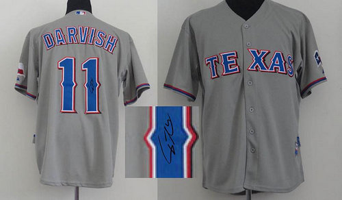 mlb texas rangers #11 darvish grey Signed Jersey mlb texas rangers #11 darvish grey Signed Jersey