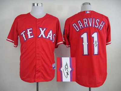 mlb texas rangers #11 darvish red Signed Jersey mlb texas rangers #11 darvish red Signed Jersey