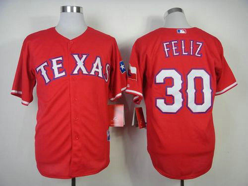 Texas Rangers #30 Naftali Feliz Red Cool Base Baseball Jersey Texas Rangers #30 Naftali Feliz Red Cool Base Baseball Jersey
