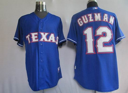 Texas Rangers 12 Guzman blue Jerseys Texas Rangers 12 Guzman blue Jerseys