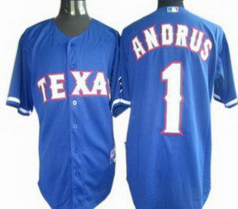 Texas Rangers 1 Elvis Andrus Jersey blue Texas Rangers 1 Elvis Andrus Jersey blue