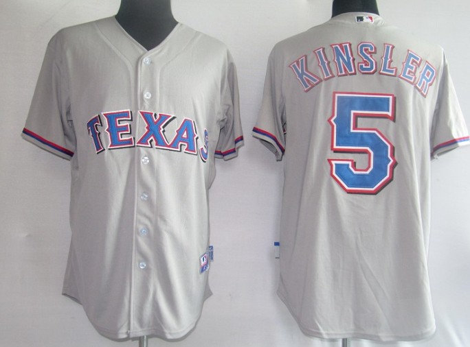 MLB Jerseys Texans 5# Kinsler Grey MLB Jerseys Texans 5# Kinsler Grey