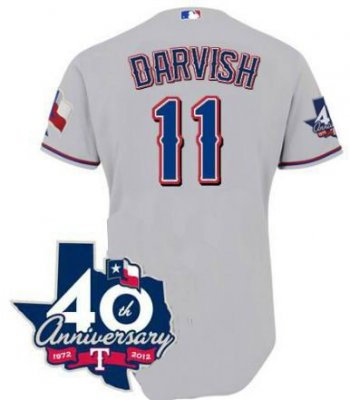 Texas Rangers # 11 Yu Darvish GREY w 40th Anniversary Patch Texas Rangers # 11 Yu Darvish GREY w 40th Anniversary Patch