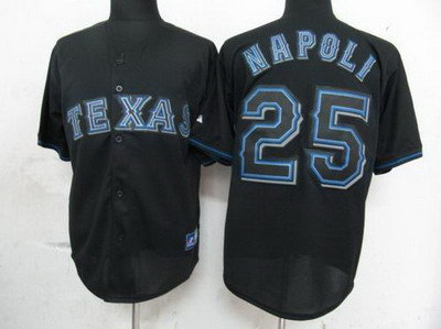 Texas Rangers 25 Mike Napoli Pitch Black Fashion Jersey Texas Rangers 25 Mike Napoli Pitch Black Fashion Jersey