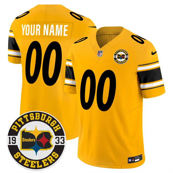 Men’s Pittsburgh Steelers Throwback 1933 Patch yellow Vapor Limited All Stitched Jersey 1 Men’s Pittsburgh Steelers Throwback 1933 Patch yellow Vapor Limited All Stitched Jersey 1