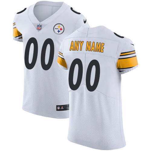 Men's NFL Pittsburgh Steelers Vapor Untouchable Customized Elite White Road Jersey