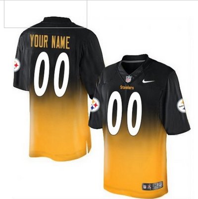 Men's Nike Pittsburgh Steelers Customized Limited BlackGold Fadeaway NFL Jersey Men's Nike Pittsburgh Steelers Customized Limited BlackGold Fadeaway NFL Jersey