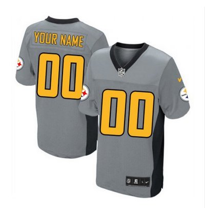 Men's Nike Pittsburgh Steelers Customized Limited Grey Shadow NFL Jersey Men's Nike Pittsburgh Steelers Customized Limited Grey Shadow NFL Jersey