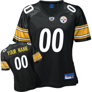 Pittsburgh Steelers Women Customized Black White Number Jersey Pittsburgh Steelers Women Customized Black White Number Jersey