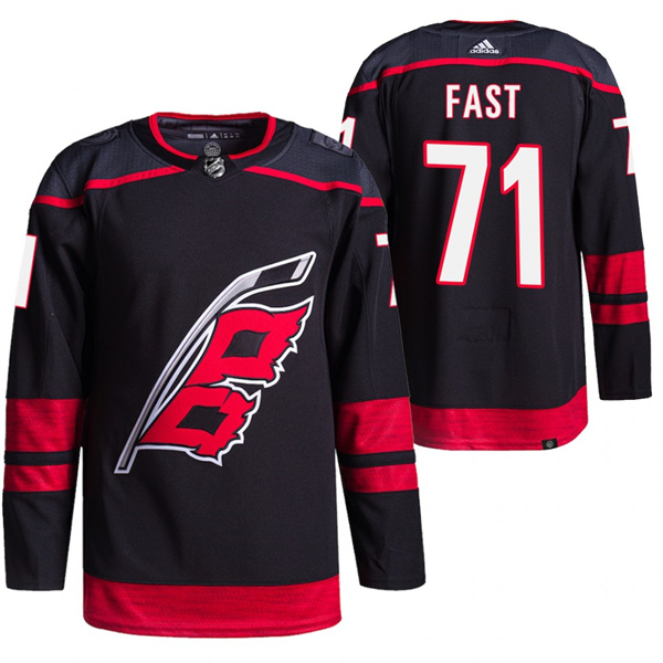 Men's Carolina Hurricanes #71 Jesper Fast Black Stitched Jersey Men's Carolina Hurricanes #71 Jesper Fast Black Stitched Jersey