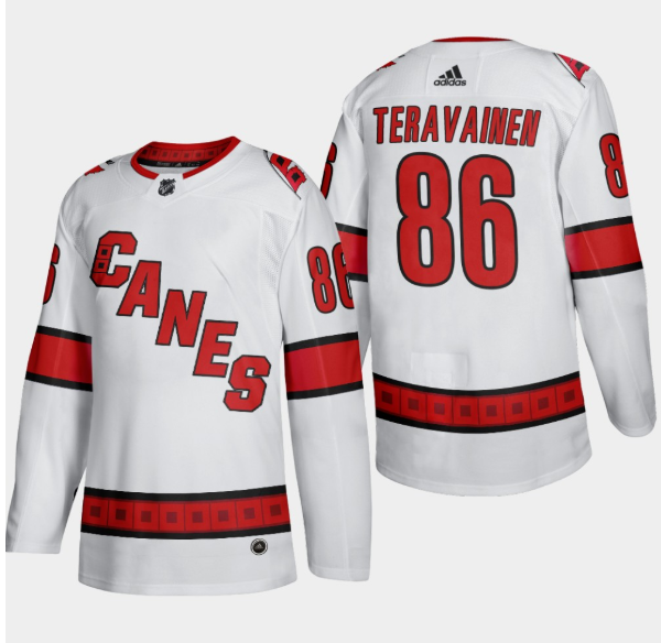 Men's Carolina Hurricanes #86 Teuvo Teravainen White Stitched Jersey Men's Carolina Hurricanes #86 Teuvo Teravainen White Stitched Jersey