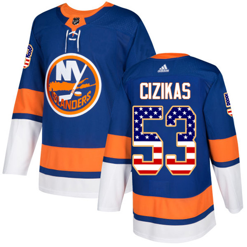 Adidas Islanders #53 Casey Cizikas Royal Blue Home Authentic USA Flag Stitched NHL Jersey Adidas Islanders #53 Casey Cizikas Royal Blue Home Authentic USA Flag Stitched NHL Jersey