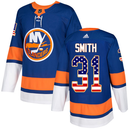 Adidas Islanders #31 Billy Smith Royal Blue Home Authentic USA Flag Stitched NHL Jersey Adidas Islanders #31 Billy Smith Royal Blue Home Authentic USA Flag Stitched NHL Jersey