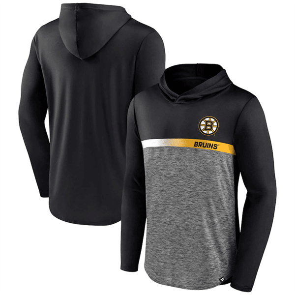 Men's Boston Bruins Black Podium Defender Pullover Hoodie Men's Boston Bruins Black Podium Defender Pullover Hoodie