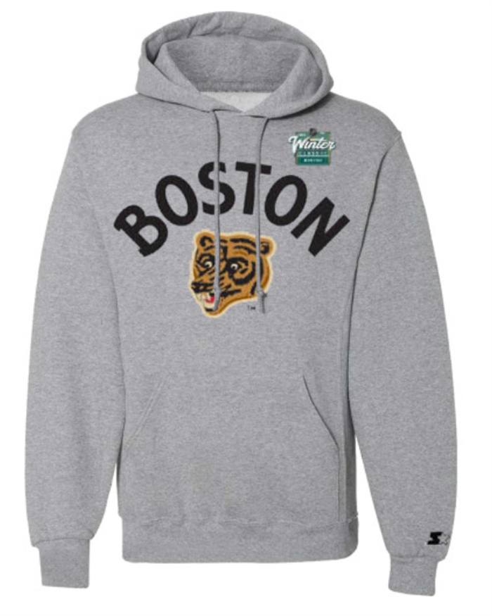 Men's Boston Bruins Gray Winter Classic Starter Pullover Hoodie Men's Boston Bruins Gray Winter Classic Starter Pullover Hoodie